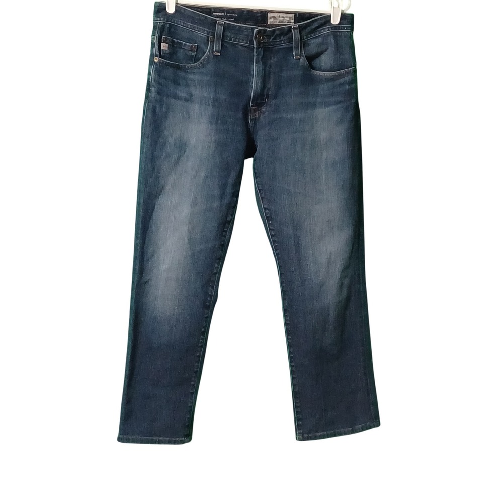 AG Adriano Goldschmied Graduate Tailored Leg Mens Jeans 32x34 Medium Wash Denim